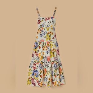 Farm Rio Greek Garden Floral Linen-Blend Maxi Dress